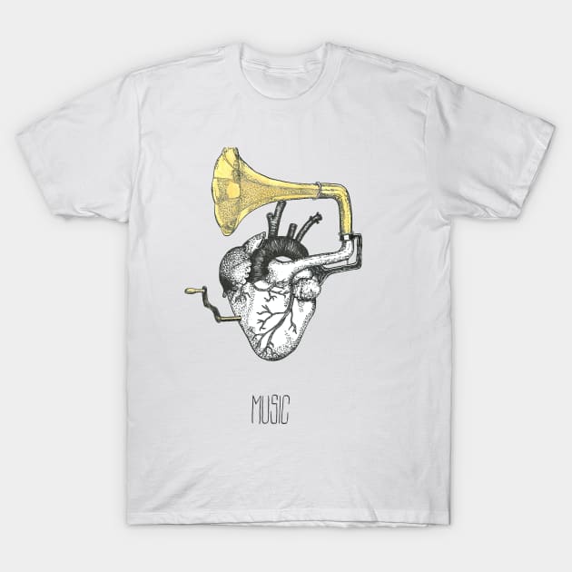 Music comes from the heart T-Shirt by Créa'RiBo